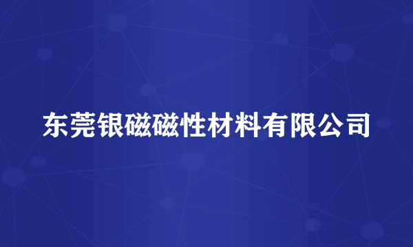 东莞银磁磁性材料有限公司