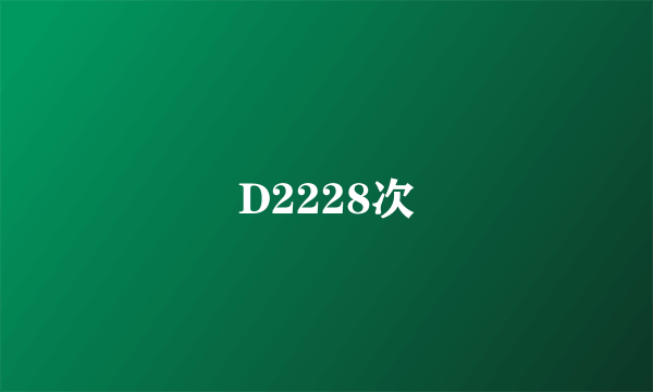 D2228次