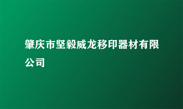 肇庆市坚毅威龙移印器材有限公司