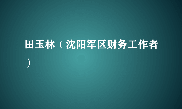 田玉林（沈阳军区财务工作者）