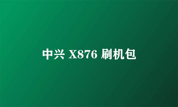 中兴 X876 刷机包