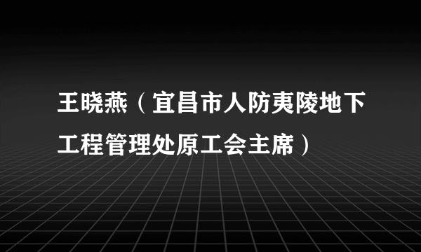 王晓燕（宜昌市人防夷陵地下工程管理处原工会主席）