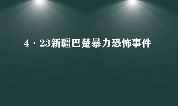 4·23新疆巴楚暴力恐怖事件