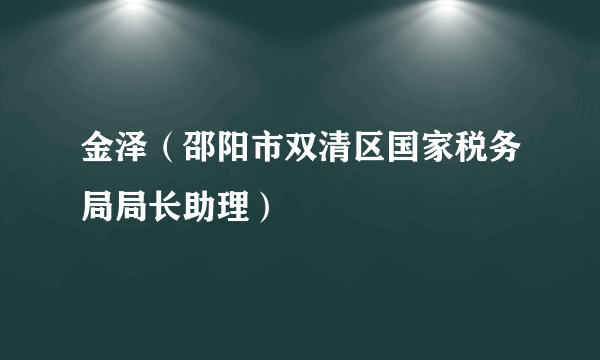 金泽（邵阳市双清区国家税务局局长助理）