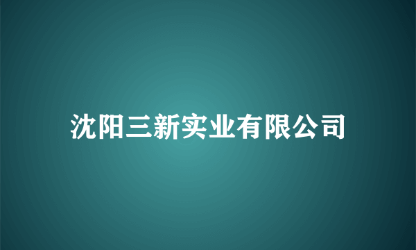 沈阳三新实业有限公司