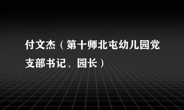 付文杰（第十师北屯幼儿园党支部书记、园长）