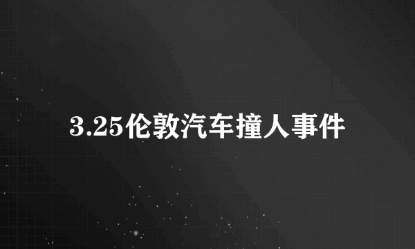 3.25伦敦汽车撞人事件