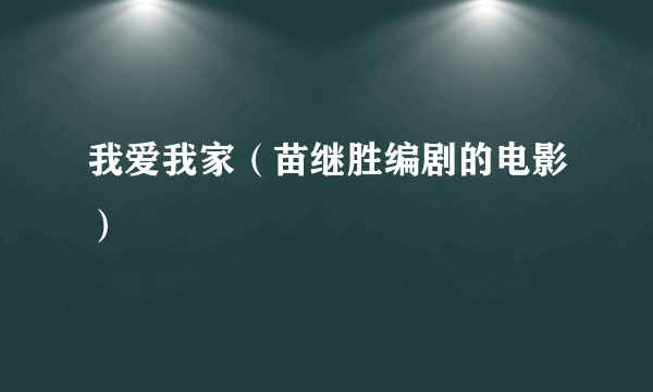 我爱我家（苗继胜编剧的电影）