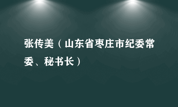 张传美（山东省枣庄市纪委常委、秘书长）