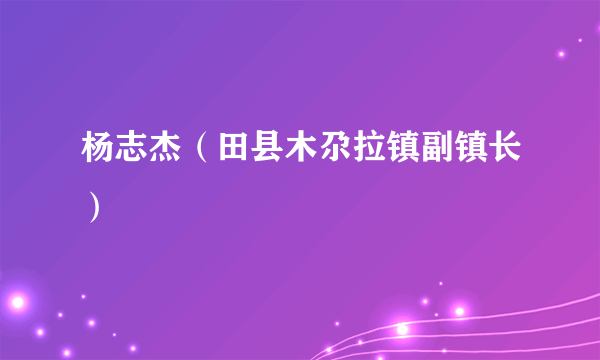 杨志杰（田县木尕拉镇副镇长）