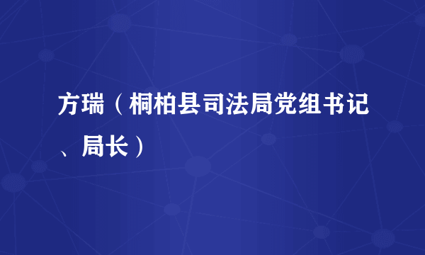 方瑞（桐柏县司法局党组书记、局长）