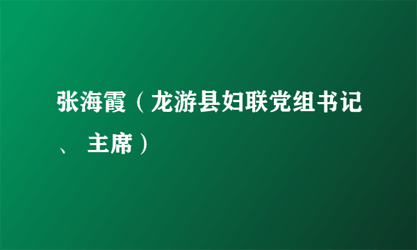 张海霞（龙游县妇联党组书记、 主席）