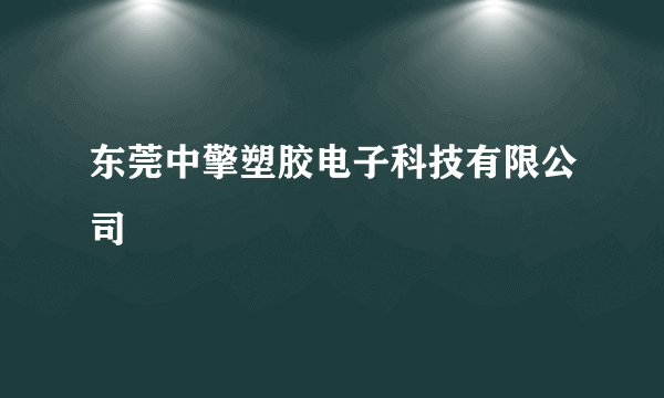 东莞中擎塑胶电子科技有限公司