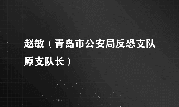 赵敏（青岛市公安局反恐支队原支队长）