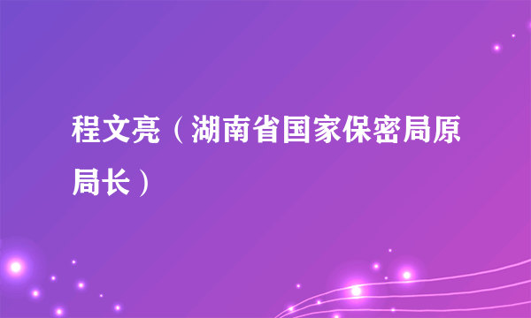 程文亮（湖南省国家保密局原局长）