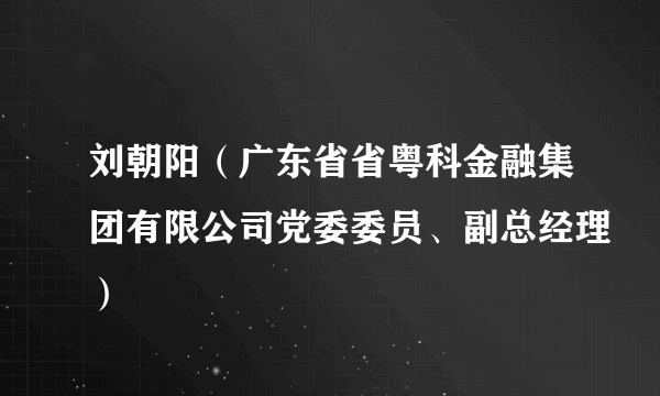 刘朝阳（广东省省粤科金融集团有限公司党委委员、副总经理）