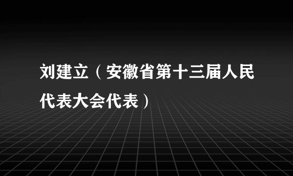 刘建立（安徽省第十三届人民代表大会代表）