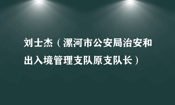 刘士杰（漯河市公安局治安和出入境管理支队原支队长）