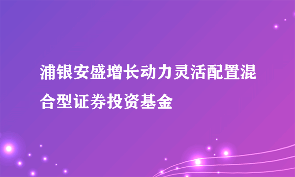 浦银安盛增长动力灵活配置混合型证券投资基金