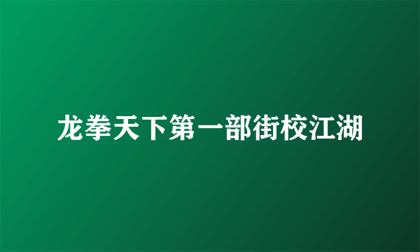 龙拳天下第一部街校江湖