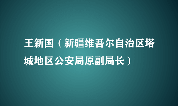 王新国（新疆维吾尔自治区塔城地区公安局原副局长）