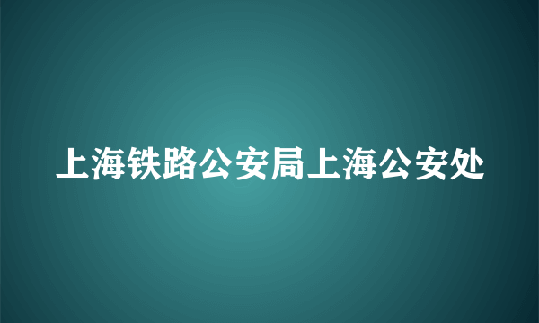 上海铁路公安局上海公安处