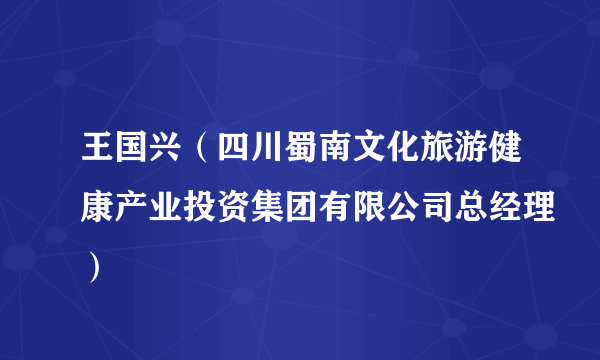 王国兴（四川蜀南文化旅游健康产业投资集团有限公司总经理）