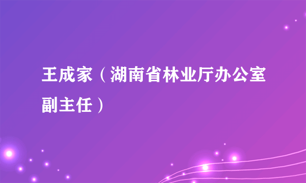 王成家（湖南省林业厅办公室副主任）