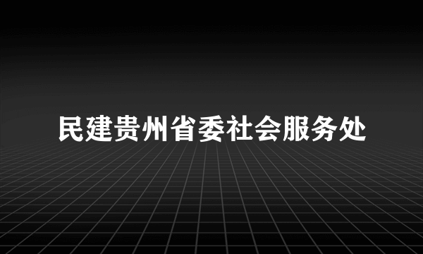 民建贵州省委社会服务处