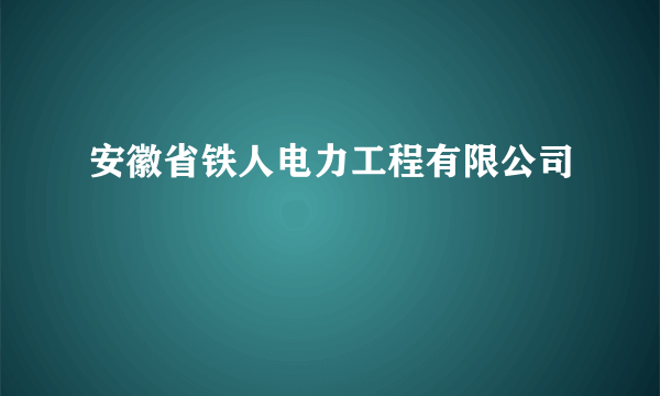 安徽省铁人电力工程有限公司