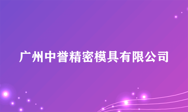 广州中誉精密模具有限公司