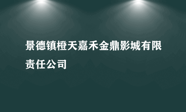 景德镇橙天嘉禾金鼎影城有限责任公司