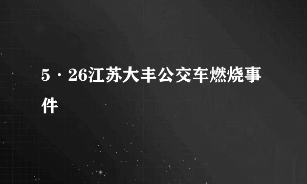 5·26江苏大丰公交车燃烧事件