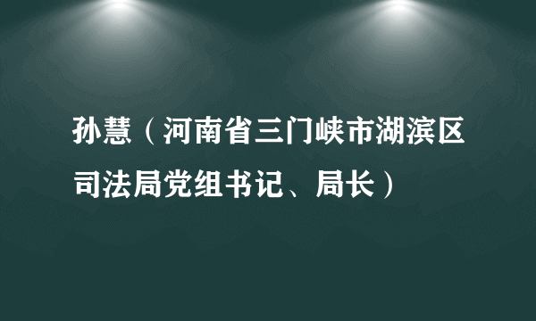 孙慧（河南省三门峡市湖滨区司法局党组书记、局长）