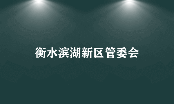 衡水滨湖新区管委会