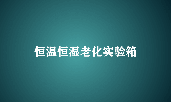 恒温恒湿老化实验箱