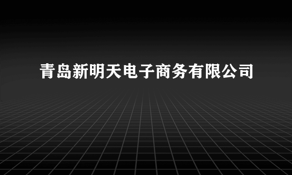 青岛新明天电子商务有限公司