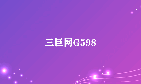 三巨网G598