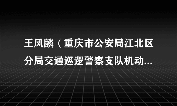 王凤麟（重庆市公安局江北区分局交通巡逻警察支队机动大队一级警长）