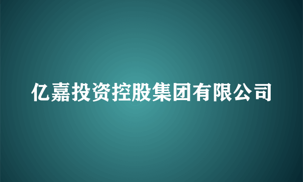 亿嘉投资控股集团有限公司