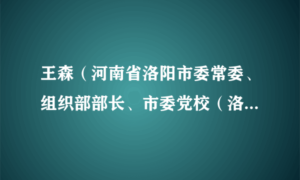 王森（河南省洛阳市委常委、组织部部长、市委党校（洛阳行政学院）校（院）长）