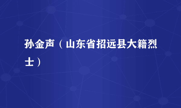 孙金声（山东省招远县大籍烈士）