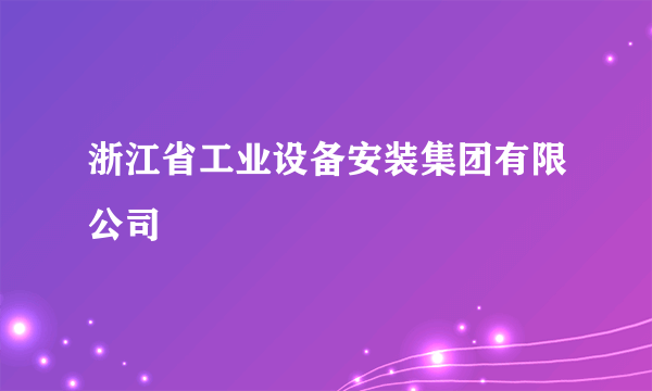 浙江省工业设备安装集团有限公司