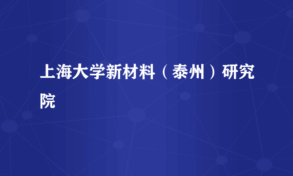 上海大学新材料（泰州）研究院