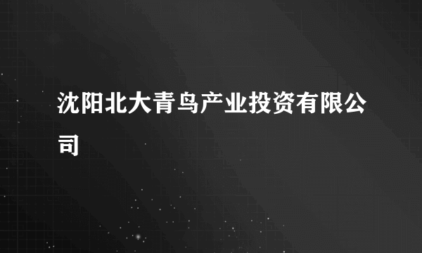 沈阳北大青鸟产业投资有限公司