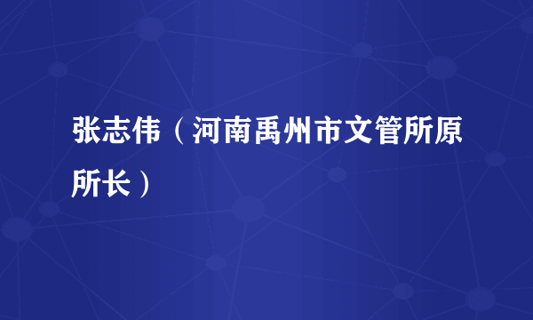 张志伟（河南禹州市文管所原所长）