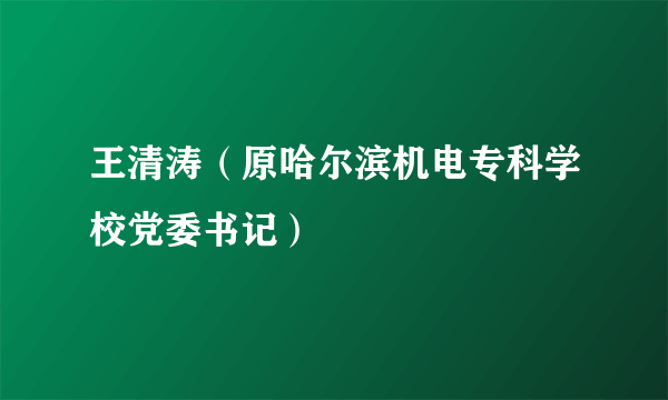 王清涛（原哈尔滨机电专科学校党委书记）