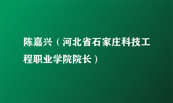 陈嘉兴（河北省石家庄科技工程职业学院院长）