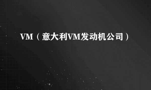 VM（意大利VM发动机公司）