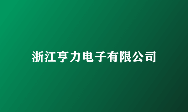 浙江亨力电子有限公司